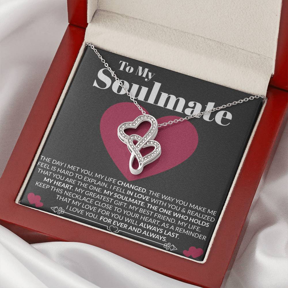 My Best Friend Birthday Anniversary Gift Girls Women Wife Soulmate Girlfriend Double Hearts Necklace
