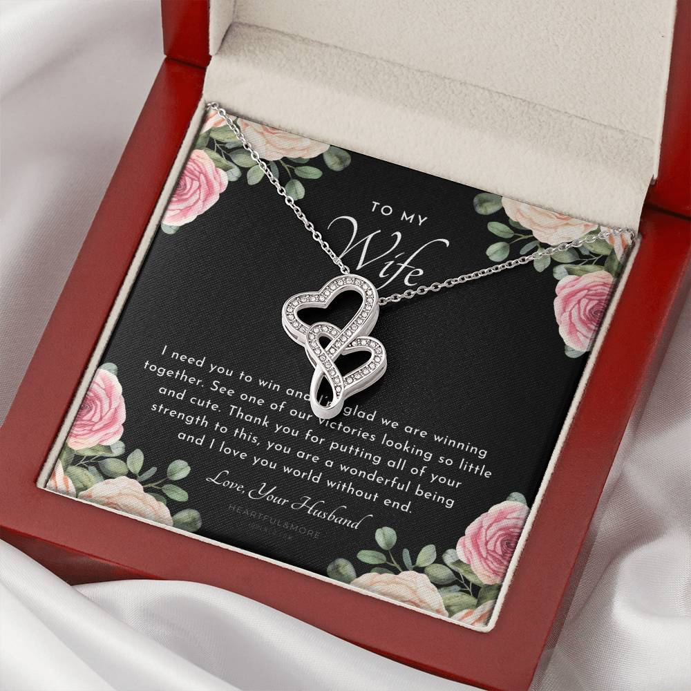 Postpartum Gift For Wife Gift For Wife Post Pregnancy Becoming A Mother Gift Gift For Wife Birth Wife After Pregnancy 3 Double Hearts Necklace