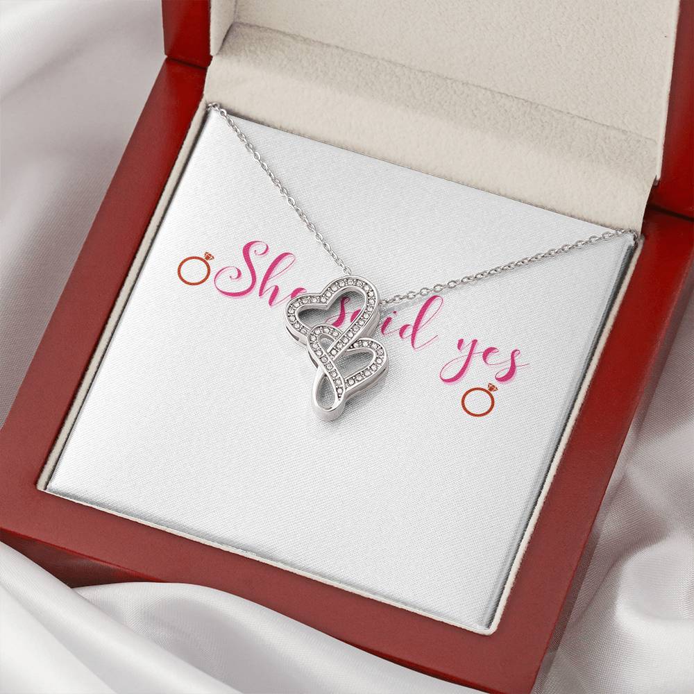 She Said Yes Double Hearts Necklace