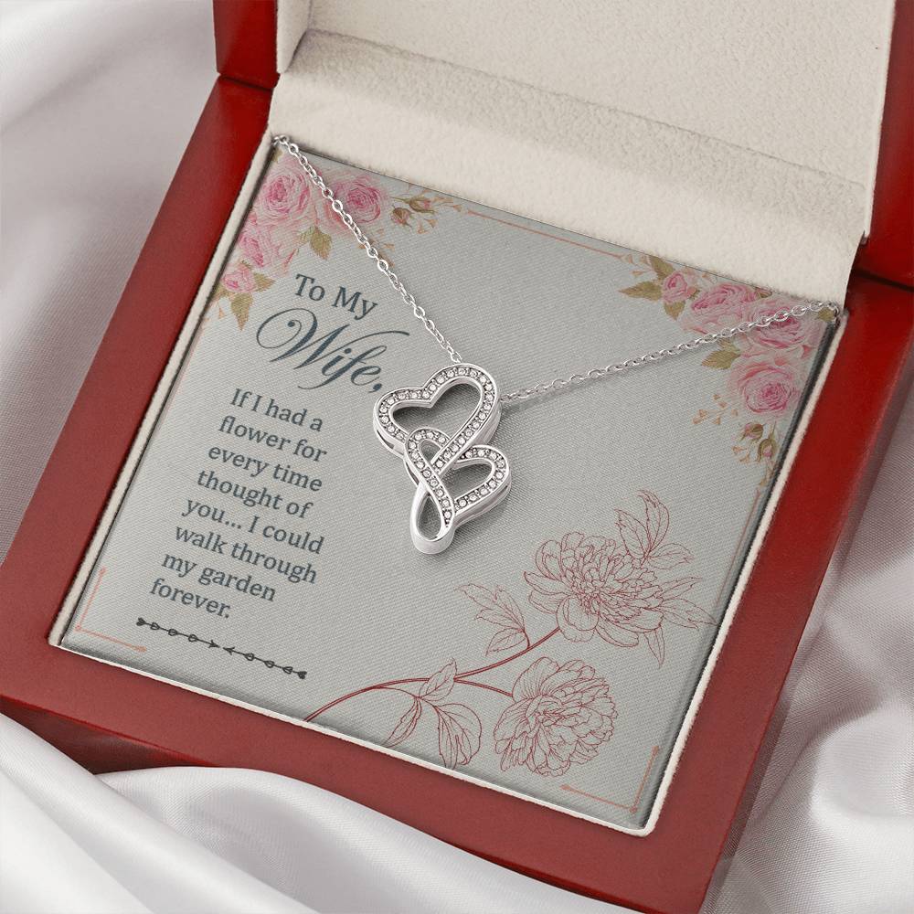 Sweetest Hearts - To My Wife Necklace Love Your Husband - To My Wife Necklace Anniversary Gift For Wife Gift For Wife Double Hearts Necklace