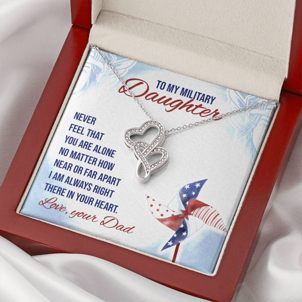 Gift For You My Daughter. Double Hearts Necklace