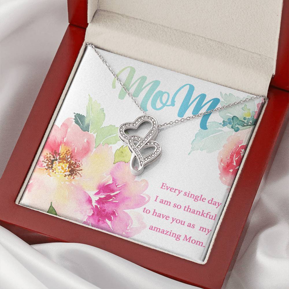 Amazing Mom Gift Double Hearts Necklace