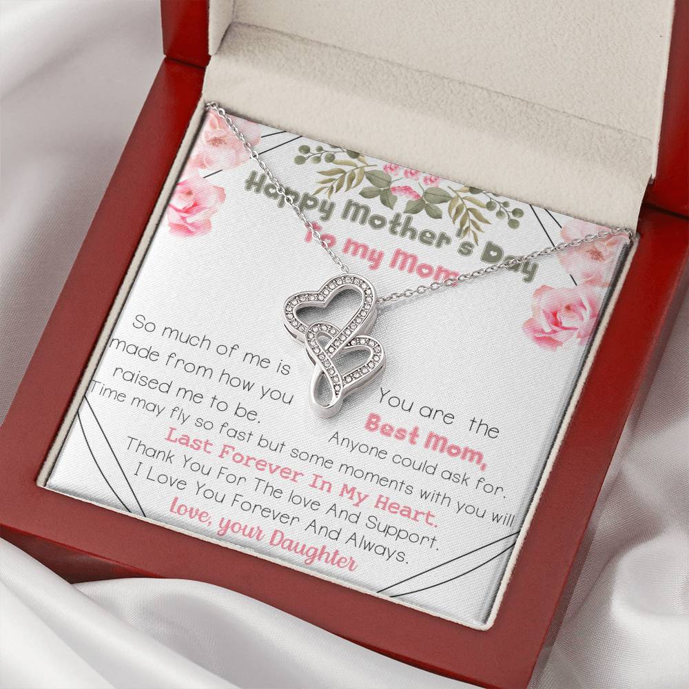 Mother's Day Gift For Mom Two Hearts Necklace For Mother Double Hearts Necklace