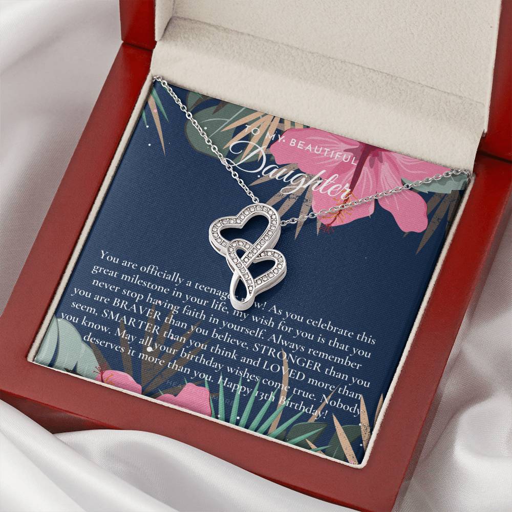 Gift For 13 Year Old Girl Gifts 13Th Birthday Girl 13Th Birthday Gift Thirteenth Birthday Necklace Teen Birthday Gift 1 Double Hearts Necklace