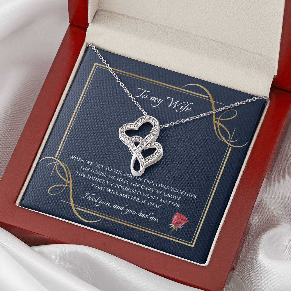 To My Wife 1 Double Hearts Necklace