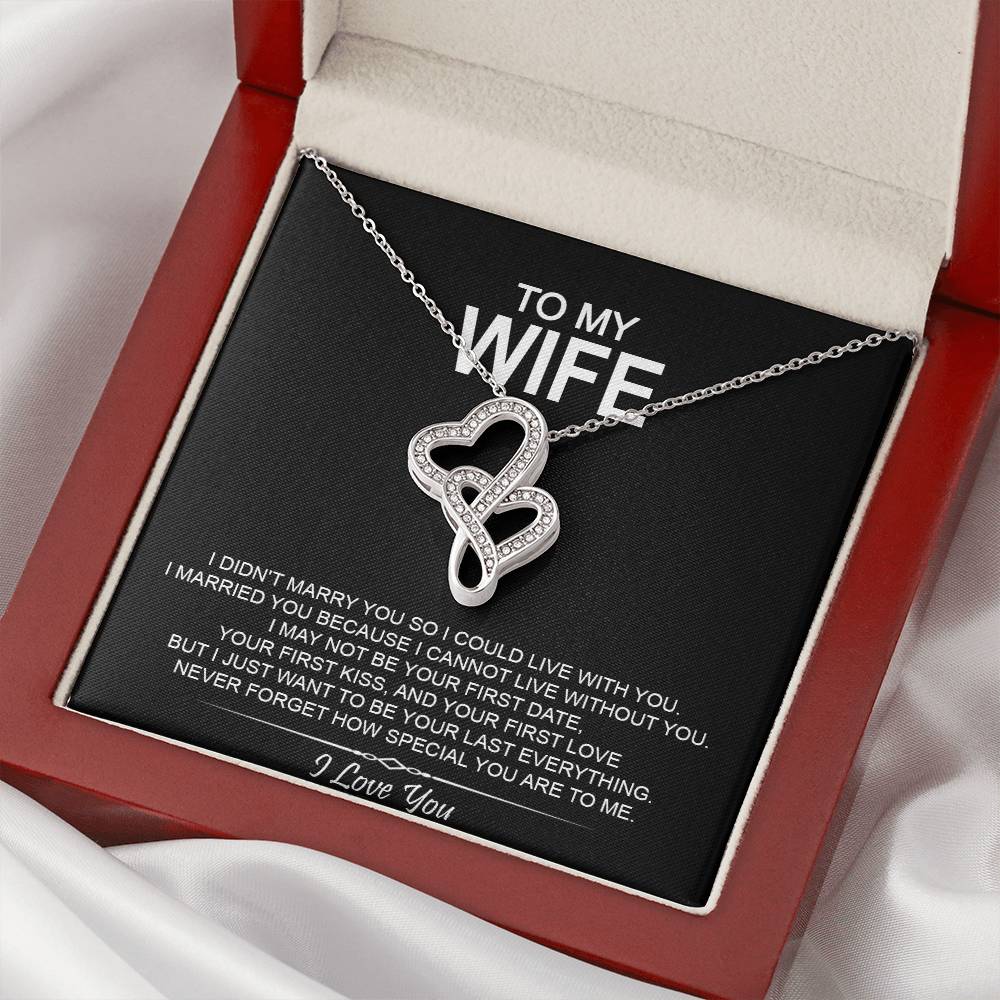 To My Wife - I Love You Message - Tmw18 Double Hearts Necklace