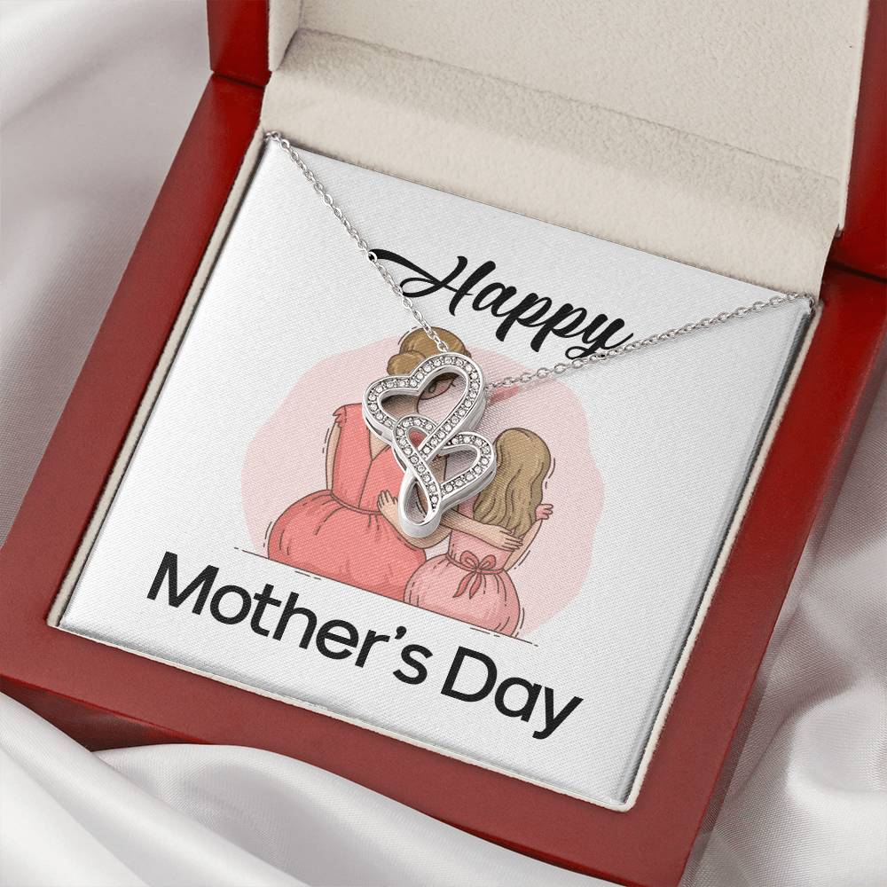 Happy Mother's Day - 1 Double Hearts Necklace