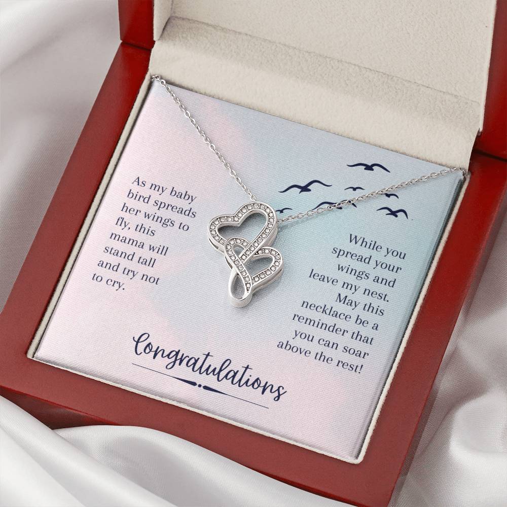 This Mama Will Stand Tall And Try Mot To Cry - Double Hearts Necklace