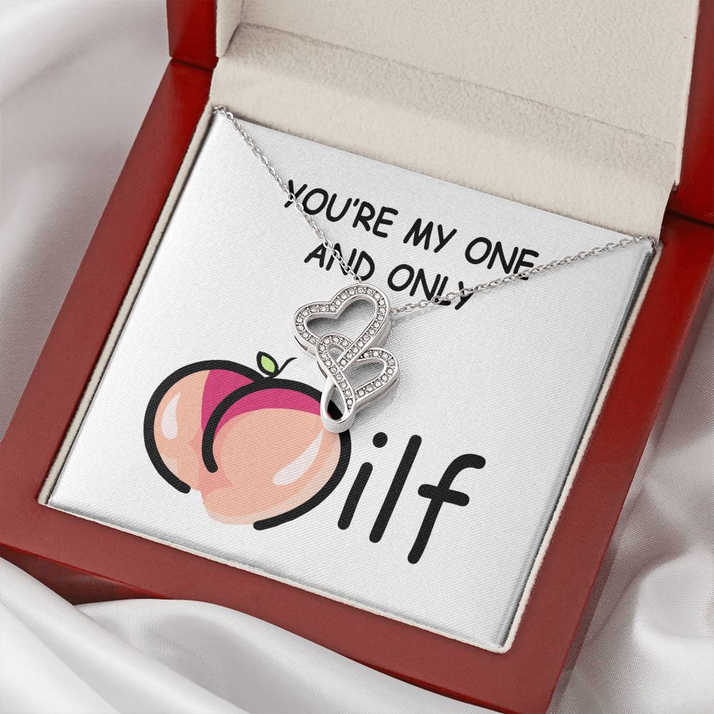 Double Heart Necklace For Her - Necklace From Husband - Gift For Wife You're My One And Only - Wife Christmas Gift Fr Double Hearts Necklace