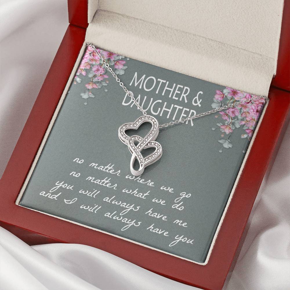 Mother & Daughter Double Hearts Necklace