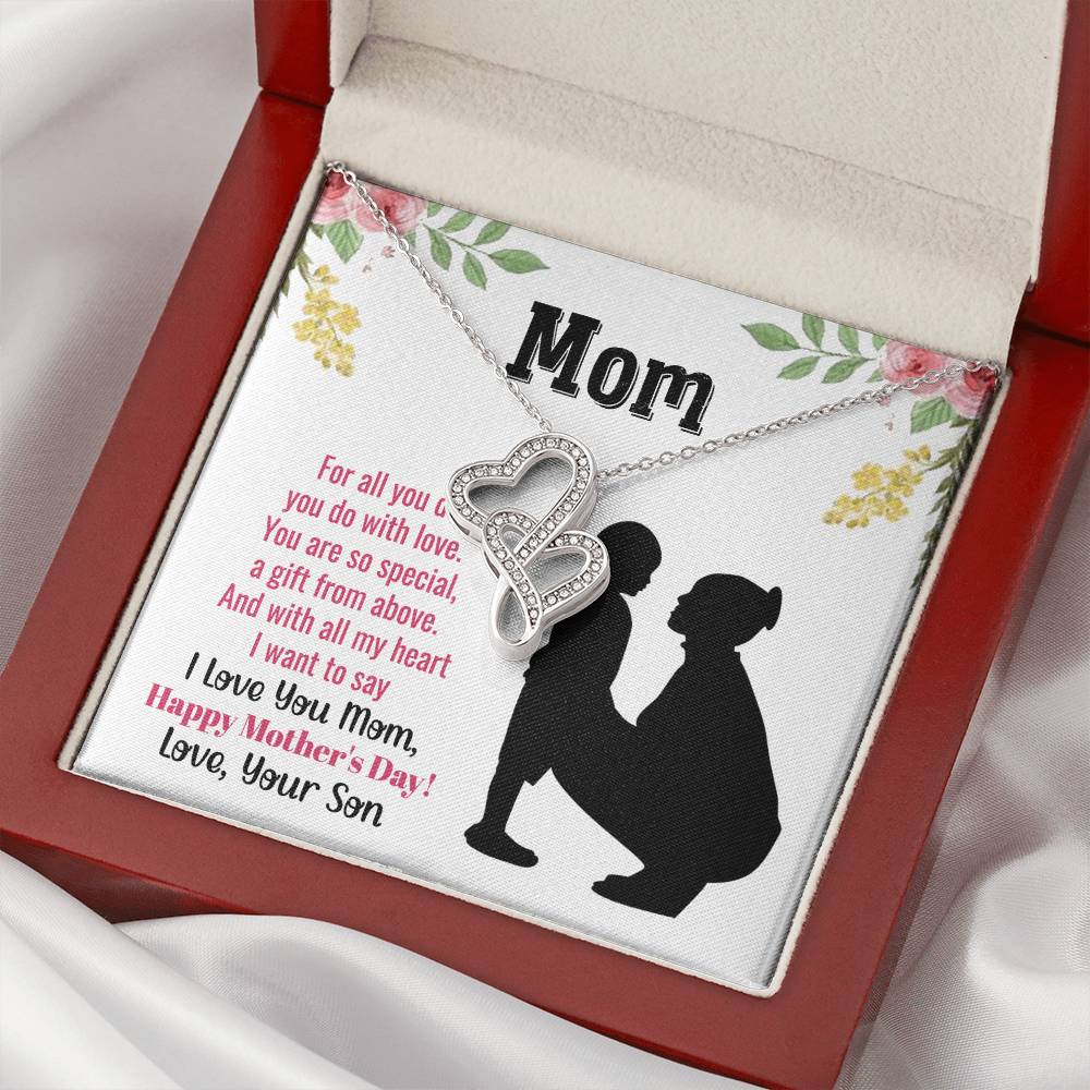 Mom You Are So Special - 1 Double Hearts Necklace