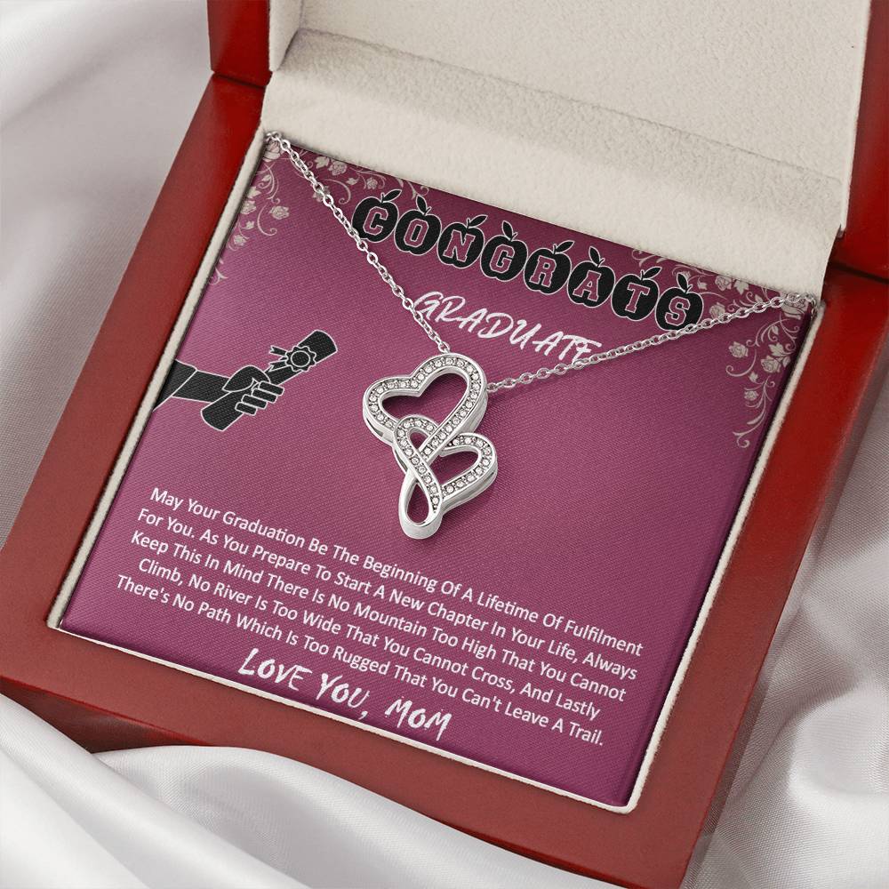 Graduation Gift For Daughter - Double Hearts Necklace