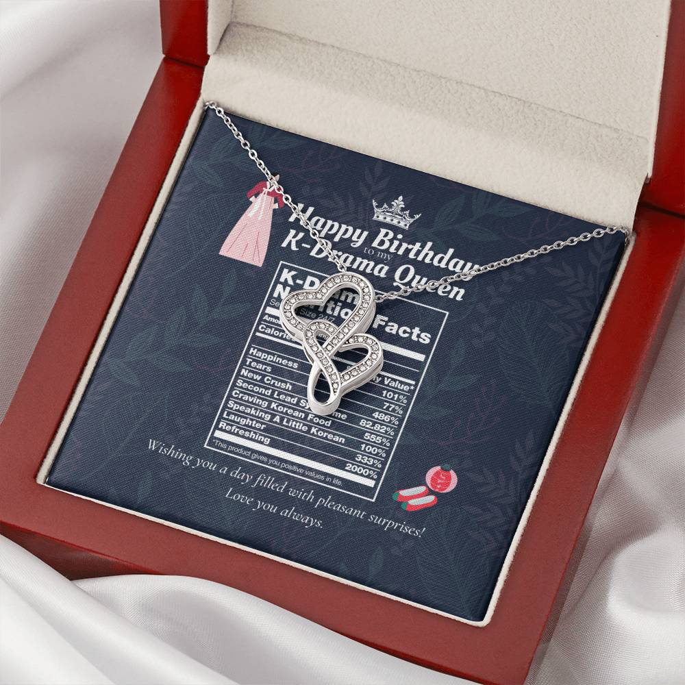 Gift For Korean Drama Fan Gift For Best Friend Who Loves Korean Drama Gift For K Drama Fan Korean Drama Necklace B Double Hearts Necklace
