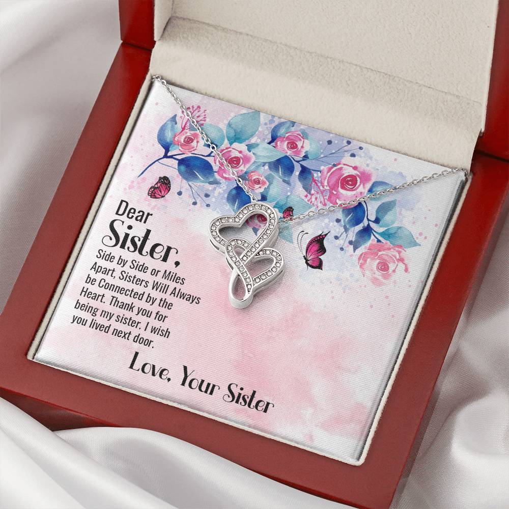 Dear Sister - Love Your Sister - Double Hearts Necklace