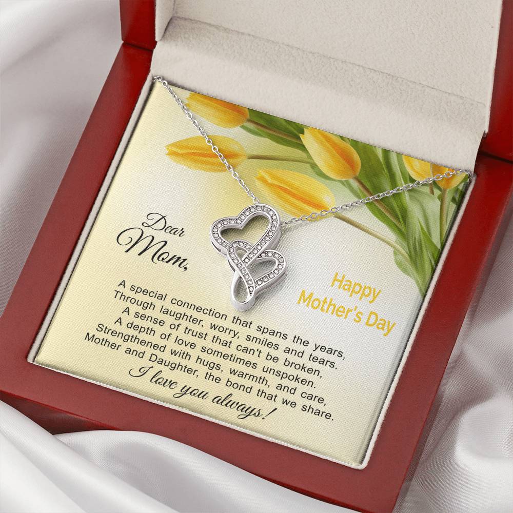 The Bond That We Share - Mother And Daughter Double Hearts Necklace
