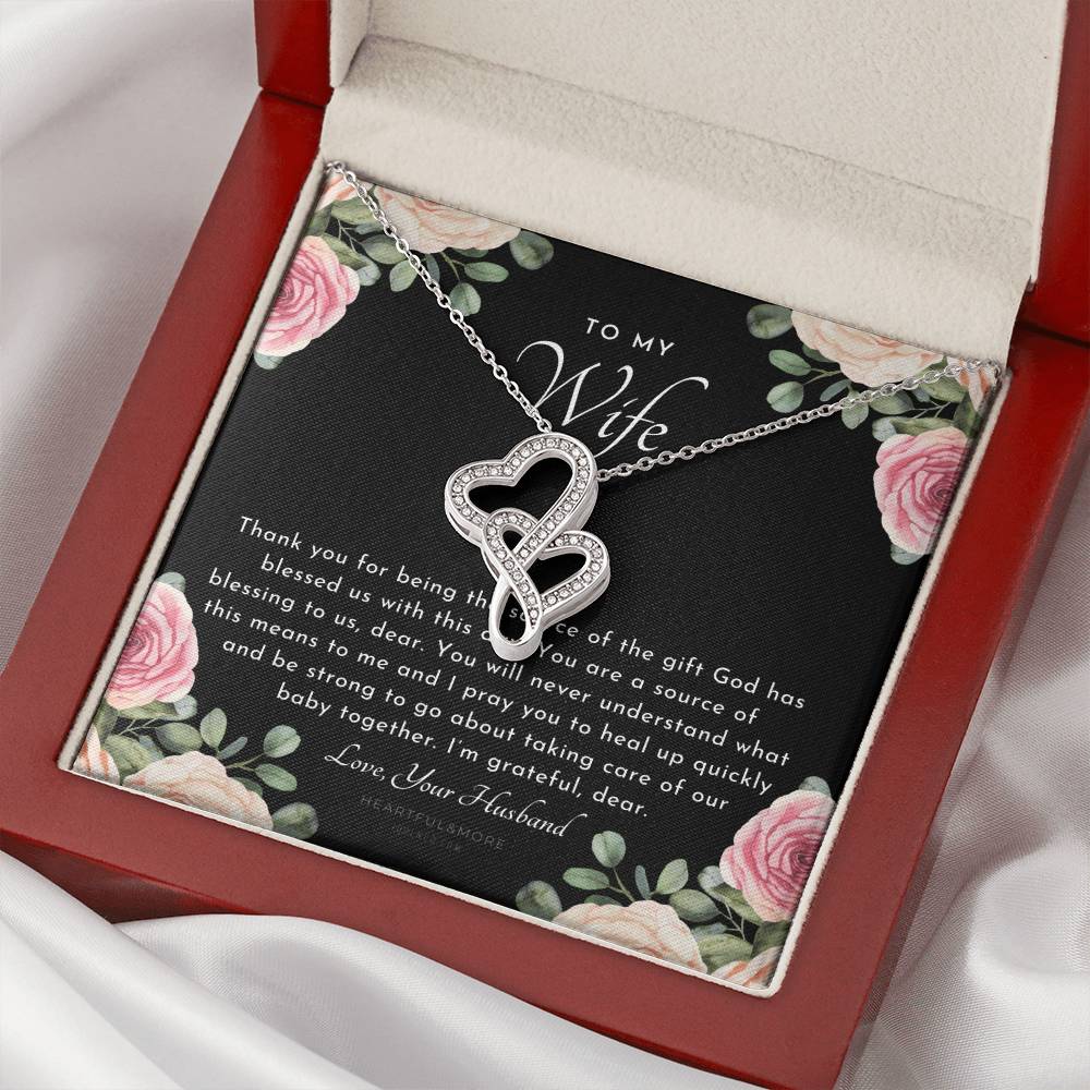 Postpartum Gift For Wife Gift For Wife Post Pregnancy Becoming A Mother Gift Gift For Wife Birth Wife After Pregnancy 1 Double Hearts Necklace