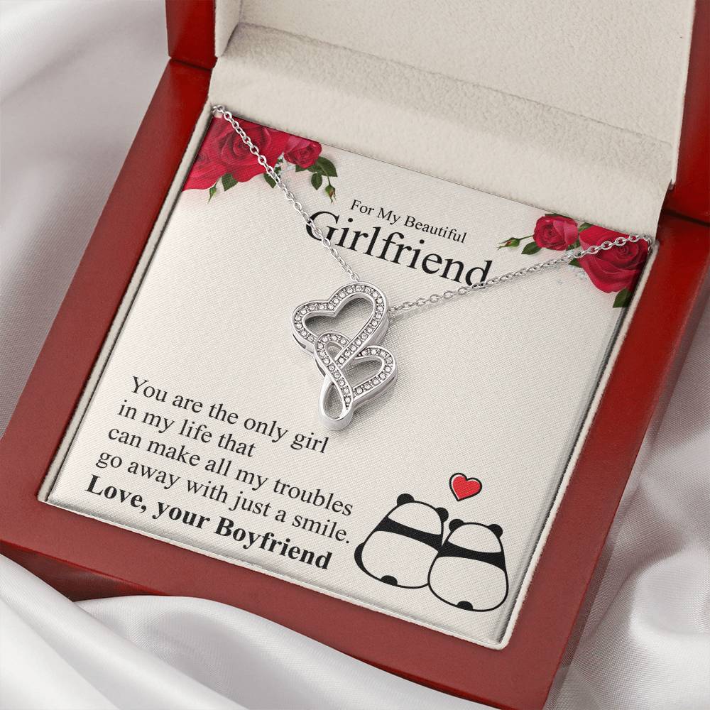 Valentines Gifts For Girlfriend Necklace Valentine's Day Gift For Her💖 Double Hearts Necklace