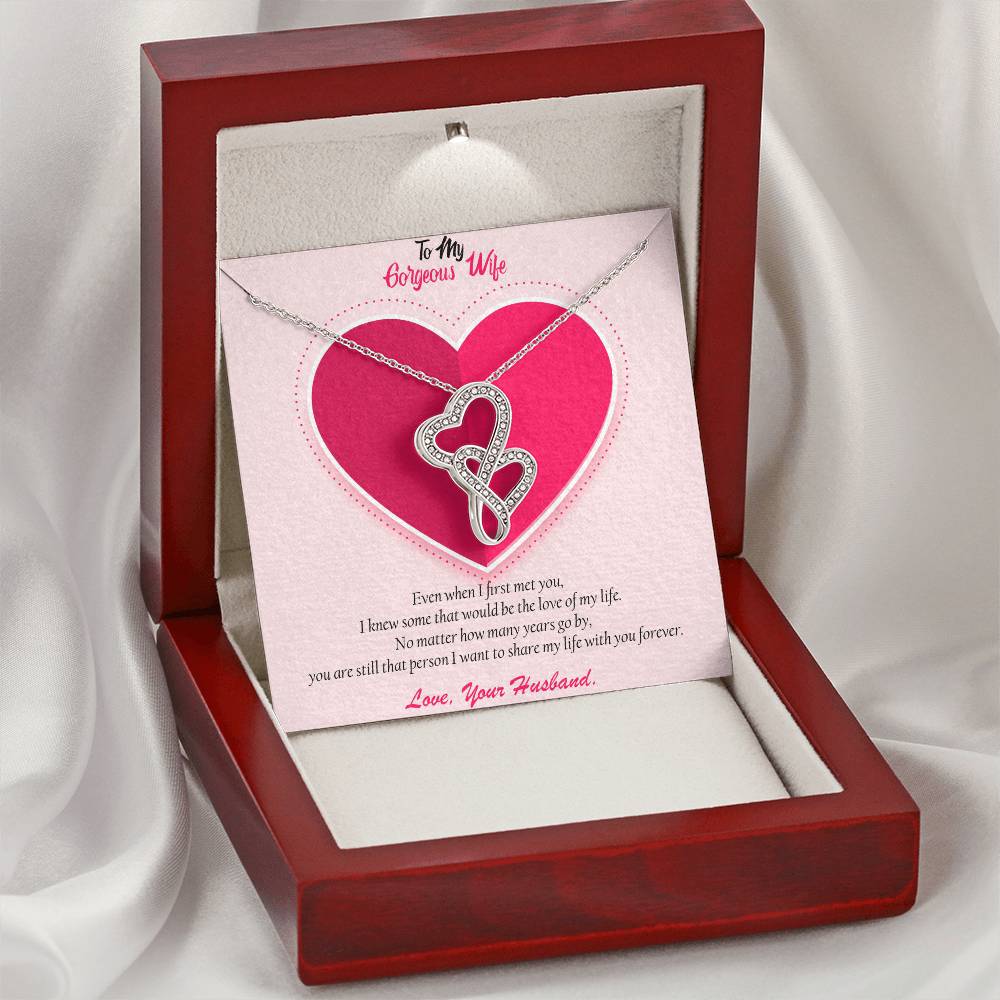 To My Gorgeous Wife - This Lovable gift for you! š Double Hearts Necklace