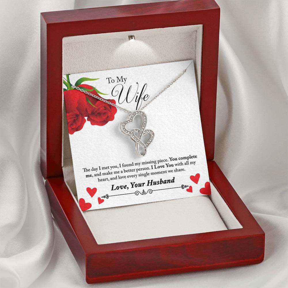 To My Wife Double Hearts Necklace