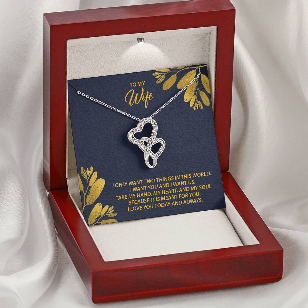 To My Wife M38 Double Hearts Necklace