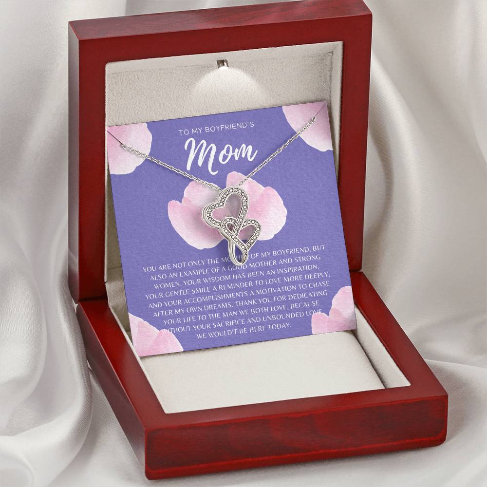 Gift For Boyfriend's Mom Boyfriend's Mom Necklace To My Boyfriend’S Mom Gift Mother’S Day Gift For Boyfriend's Mom Double Hearts Necklace