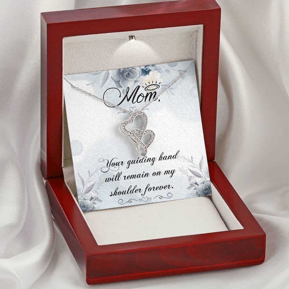 Mom Your Guiding Hand - Double Hearts Necklace