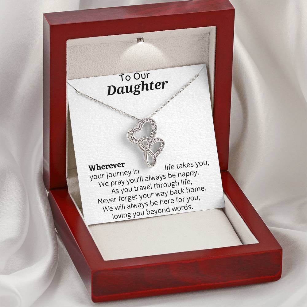 Wherever Your Journey - Double Hearts Necklace