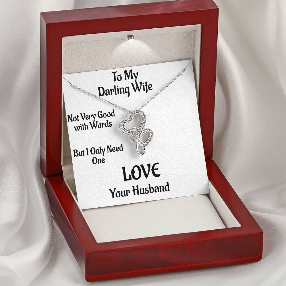 Love Pendant Double Hearts Intertwined Hearts Husband To Wife Gift Double Hearts Necklace