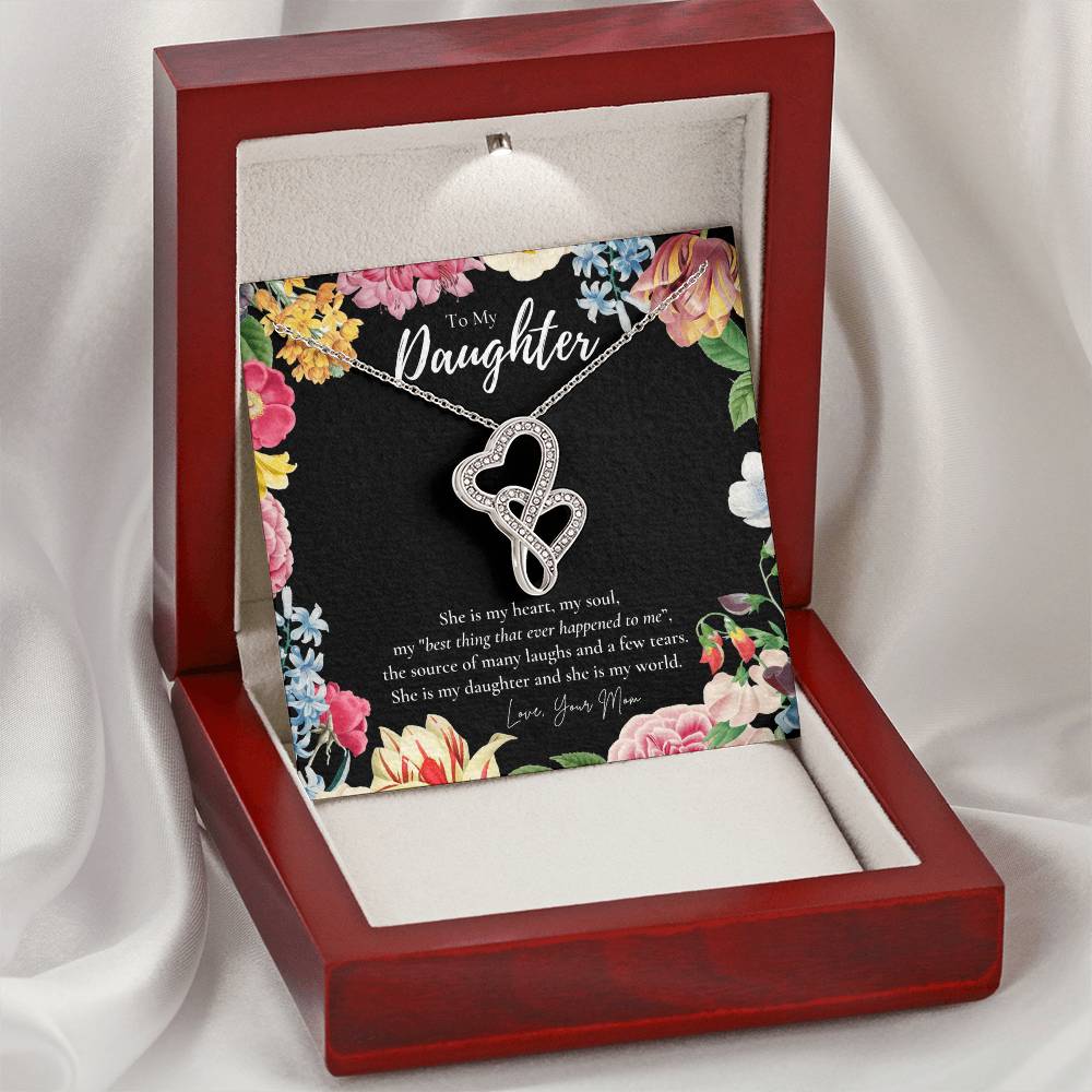 Daughter Gift To My Daughter Necklace From Mom To My Daughter Necklace Gift For Daughter From Mom Double Hearts Necklace