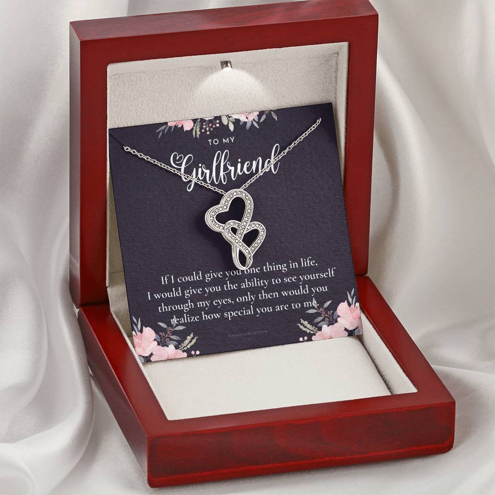 To My Girlfriend Girlfriend Necklace Anniversary Gift For Girlfriend Girlfriend Gift Gift For Girlfriend Necklace For Double Hearts Necklace