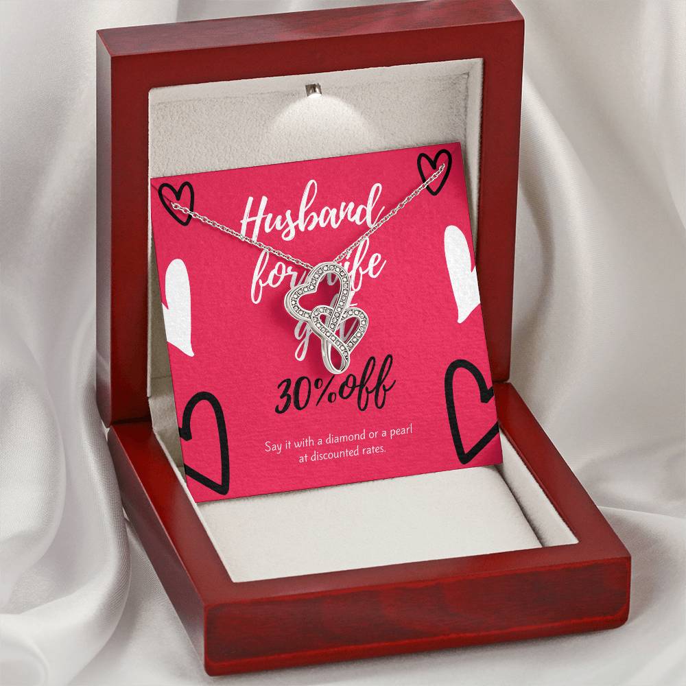 Husband For Wife Gift For Necklace Double Hearts Necklace