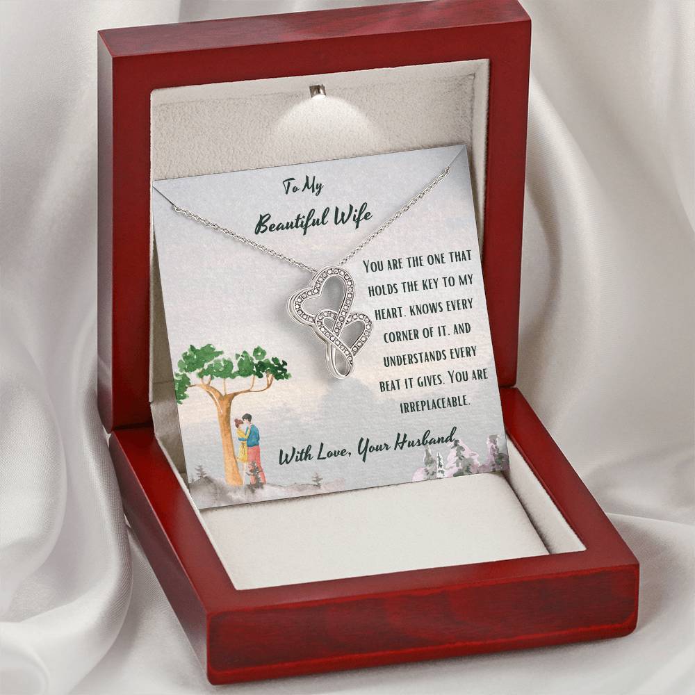 Key To Heart - Double Hearts Necklace