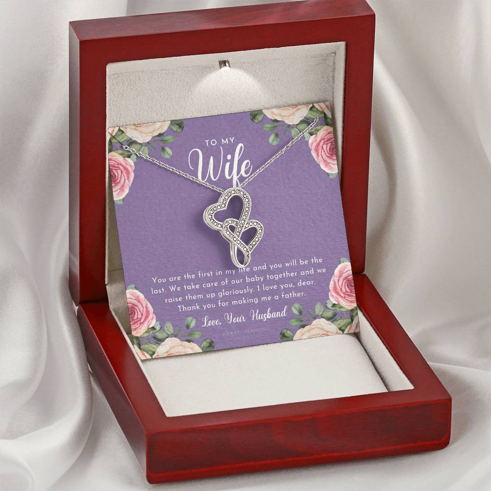 Postpartum Gift For Wife Gift For Wife Post Pregnancy Becoming A Mother Gift Gift For Wife Birth Wife After Pregnancy 6 Double Hearts Necklace