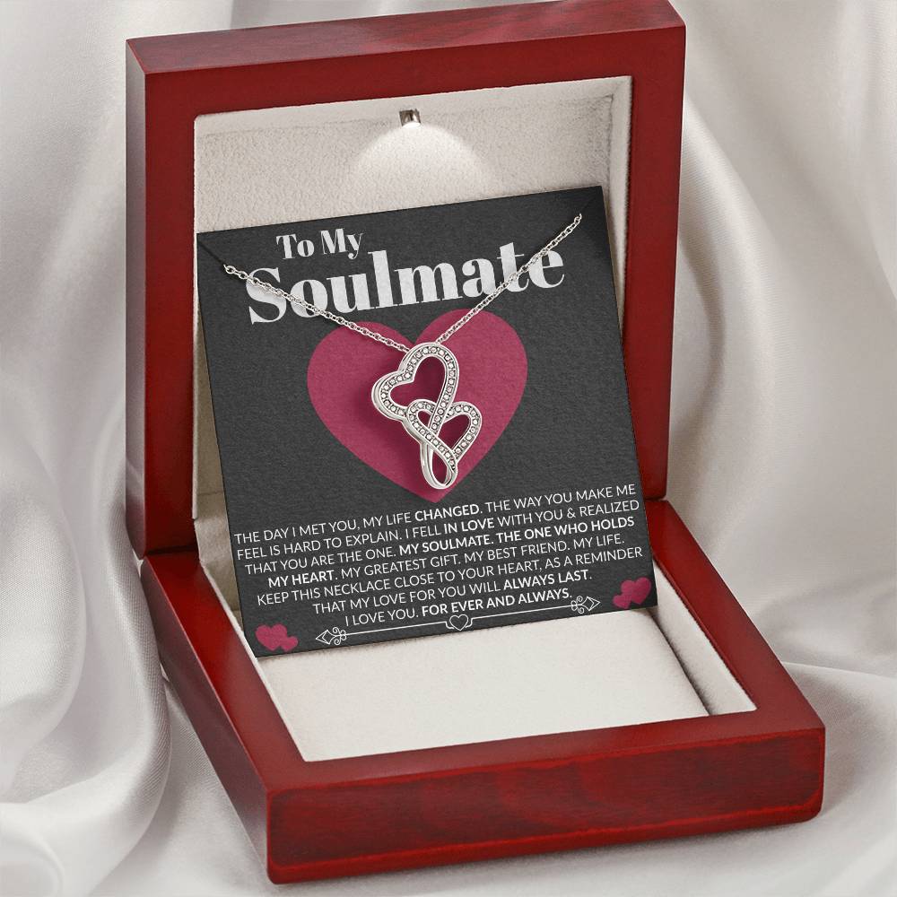 My Best Friend Birthday Anniversary Gift Girls Women Wife Soulmate Girlfriend Double Hearts Necklace