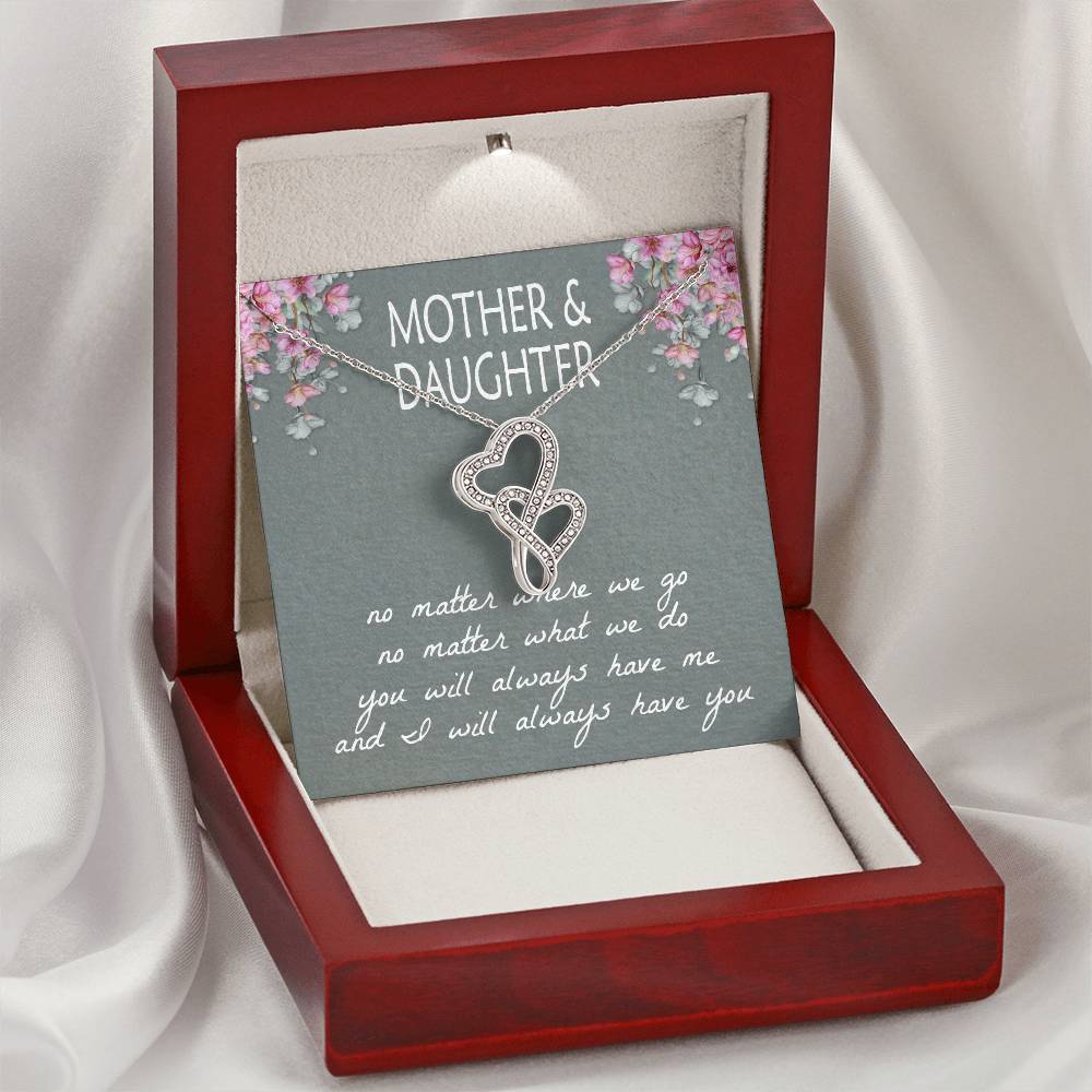 Mother & Daughter Double Hearts Necklace