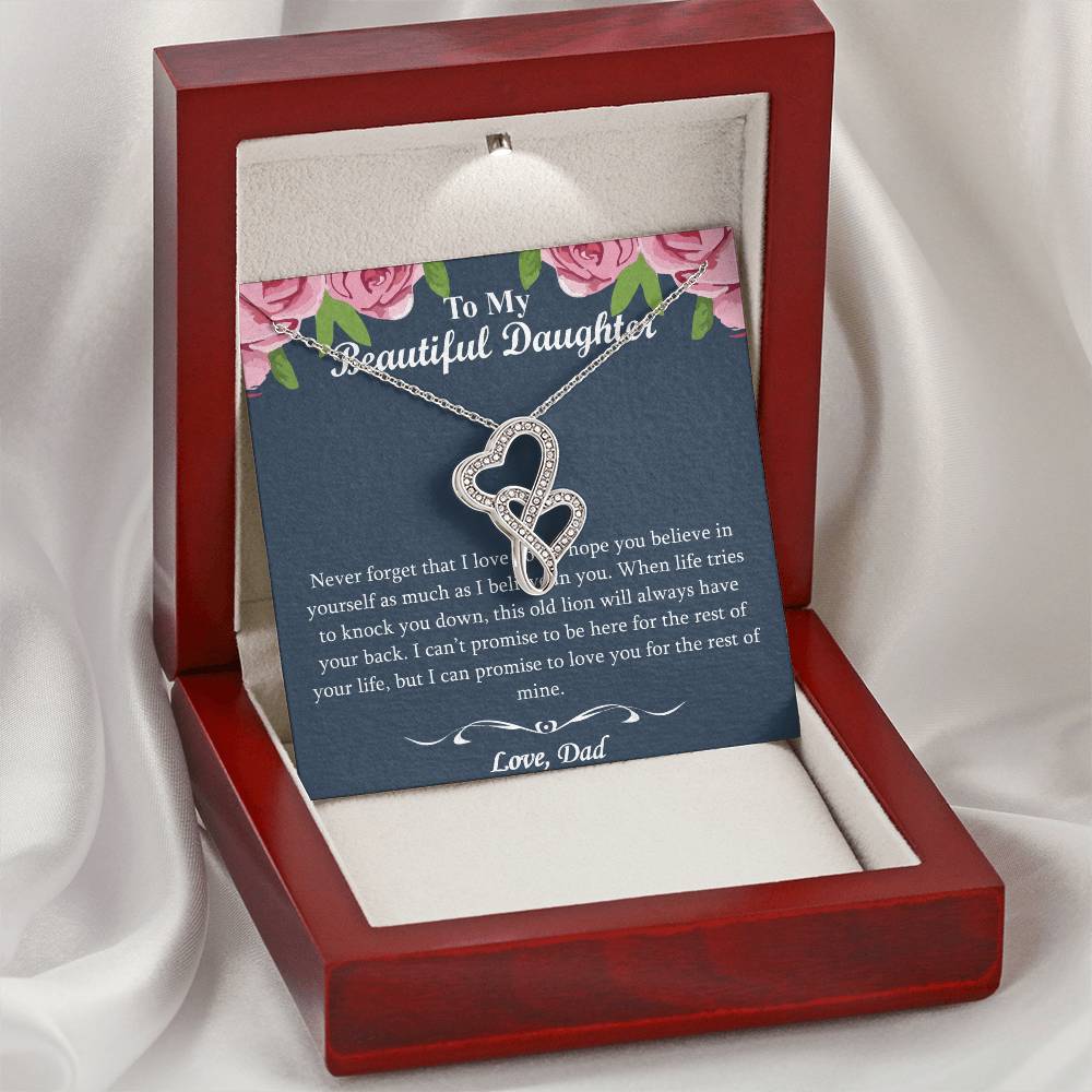 The Best Gift For Your Daughter - Double Heart Daughter Necklace - To My Daughter Gift From Dad - Father Daughter Nec Double Hearts Necklace