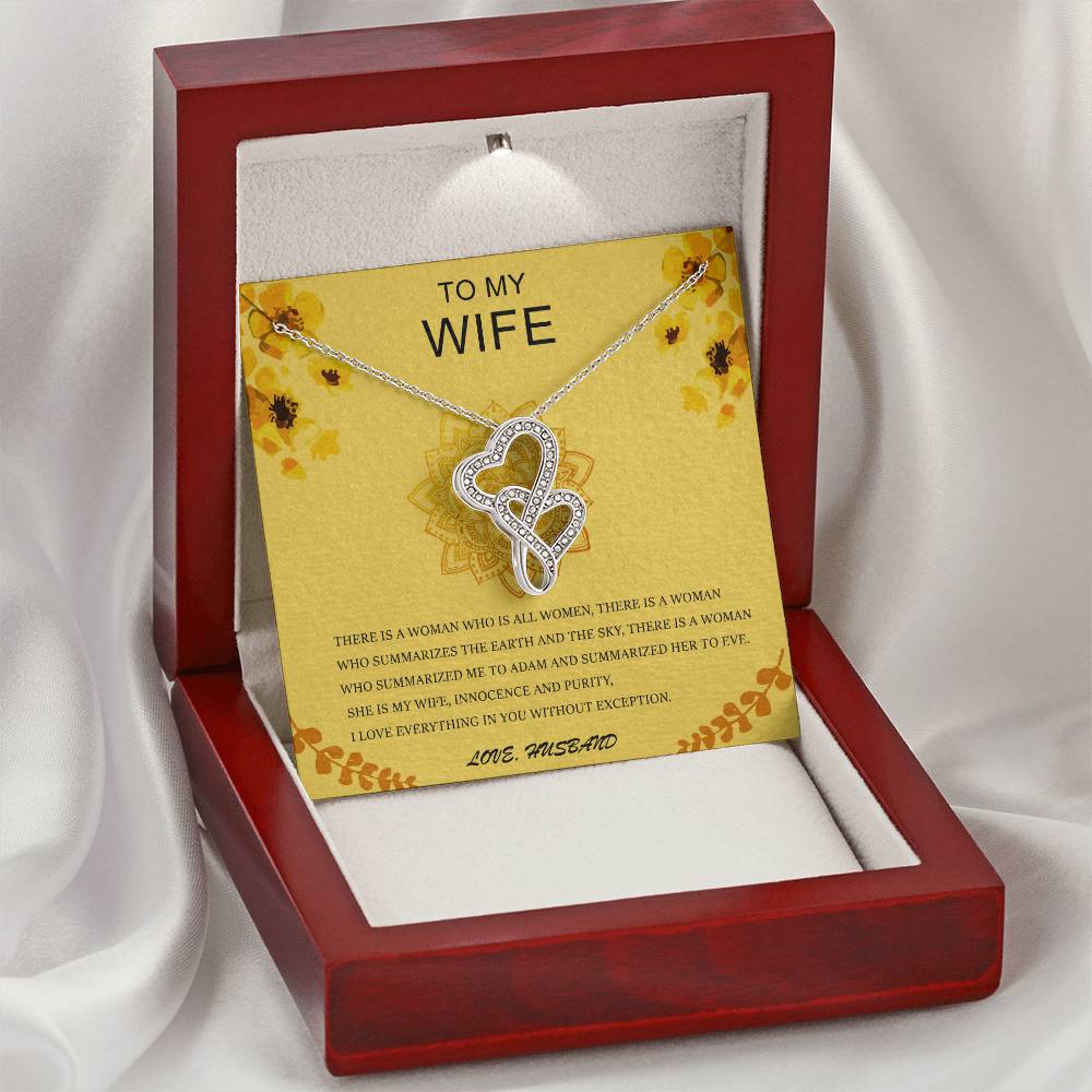 To My Wife - Double Hearts - Necklace. Double Hearts Necklace