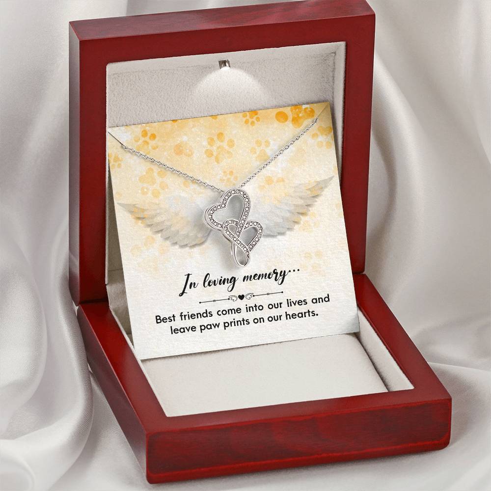 In Loving Memory - Best Friends Come Into - Double Hearts Necklace