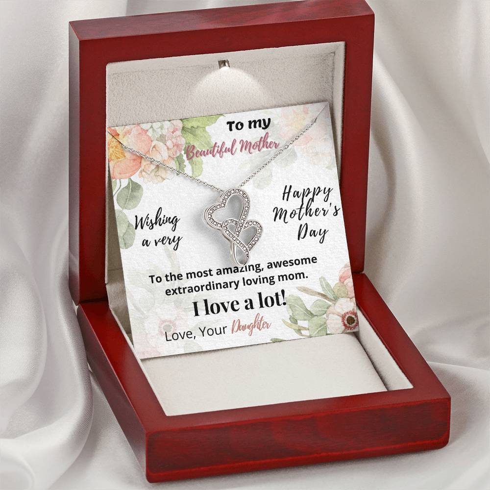 Beautiful Mother-Happy Mother Day Double Hearts Necklace