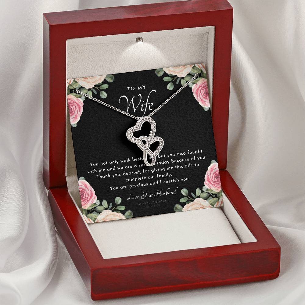 Postpartum Gift For Wife Gift For Wife Post Pregnancy Becoming A Mother Gift Gift For Wife Birth Wife After Pregnancy 2 Double Hearts Necklace