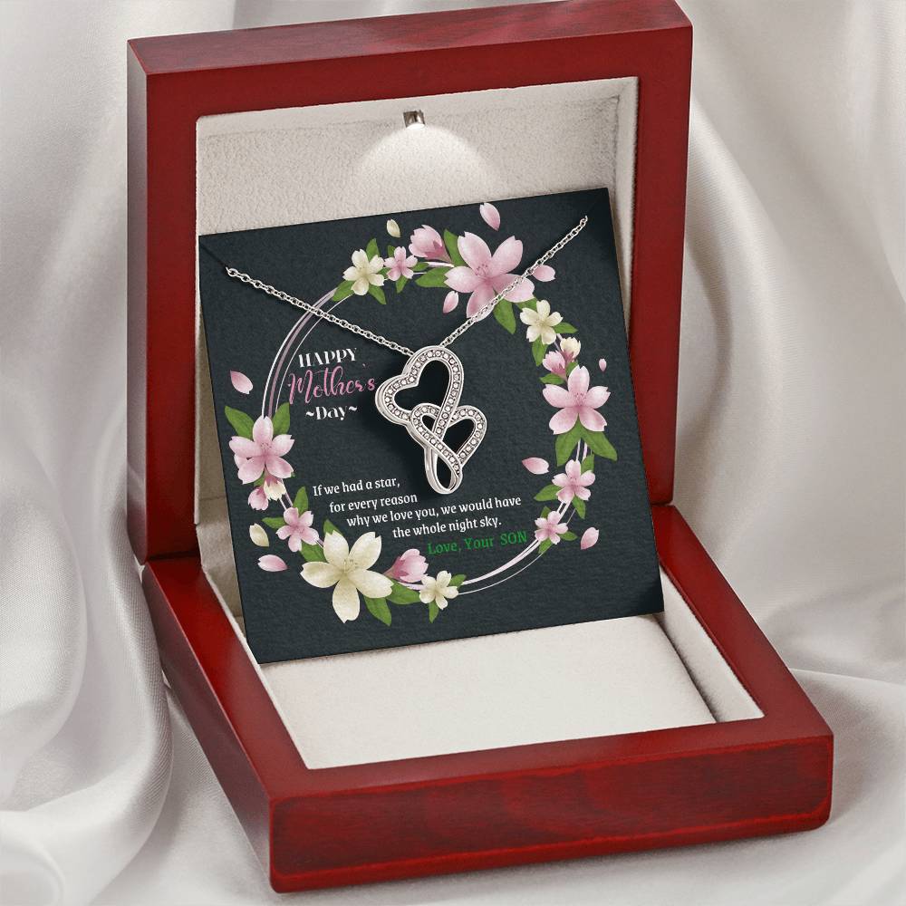 Happy Mother's Day Double Hearts Necklace