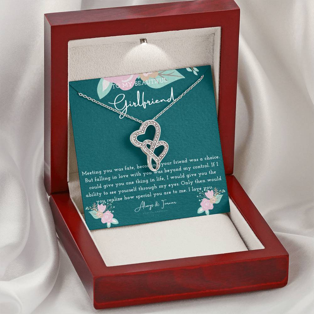 To My Girlfriend Necklace Necklace For Girlfriend Birthday Gift For Girlfriend Valentine Gift For Girlfriend Girlfrien Double Hearts Necklace