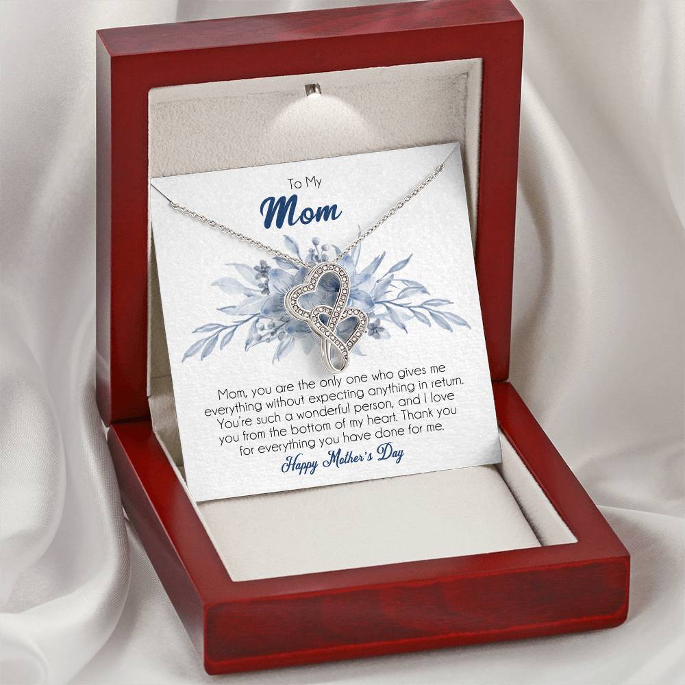 Mother Necklace Personalized Gift💓 Mother's Day Gift Alluring Necklace Double Hearts Necklace