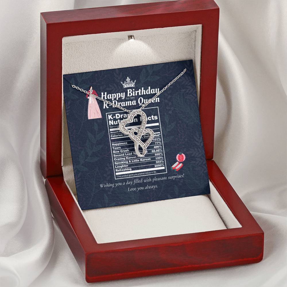 Gift For Korean Drama Fan Gift For Best Friend Who Loves Korean Drama Gift For K Drama Fan Korean Drama Necklace B Double Hearts Necklace