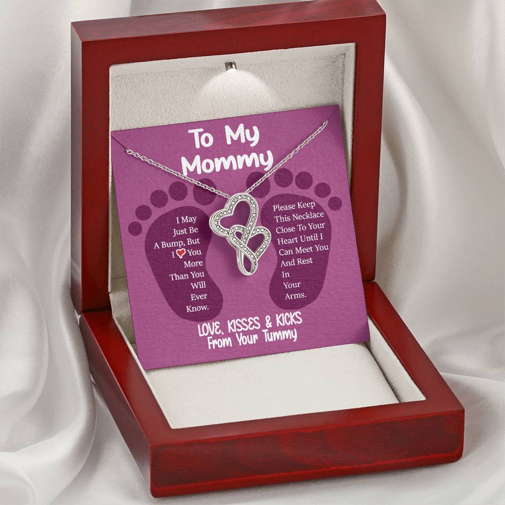 To My Mommy - Double Hearts Necklace