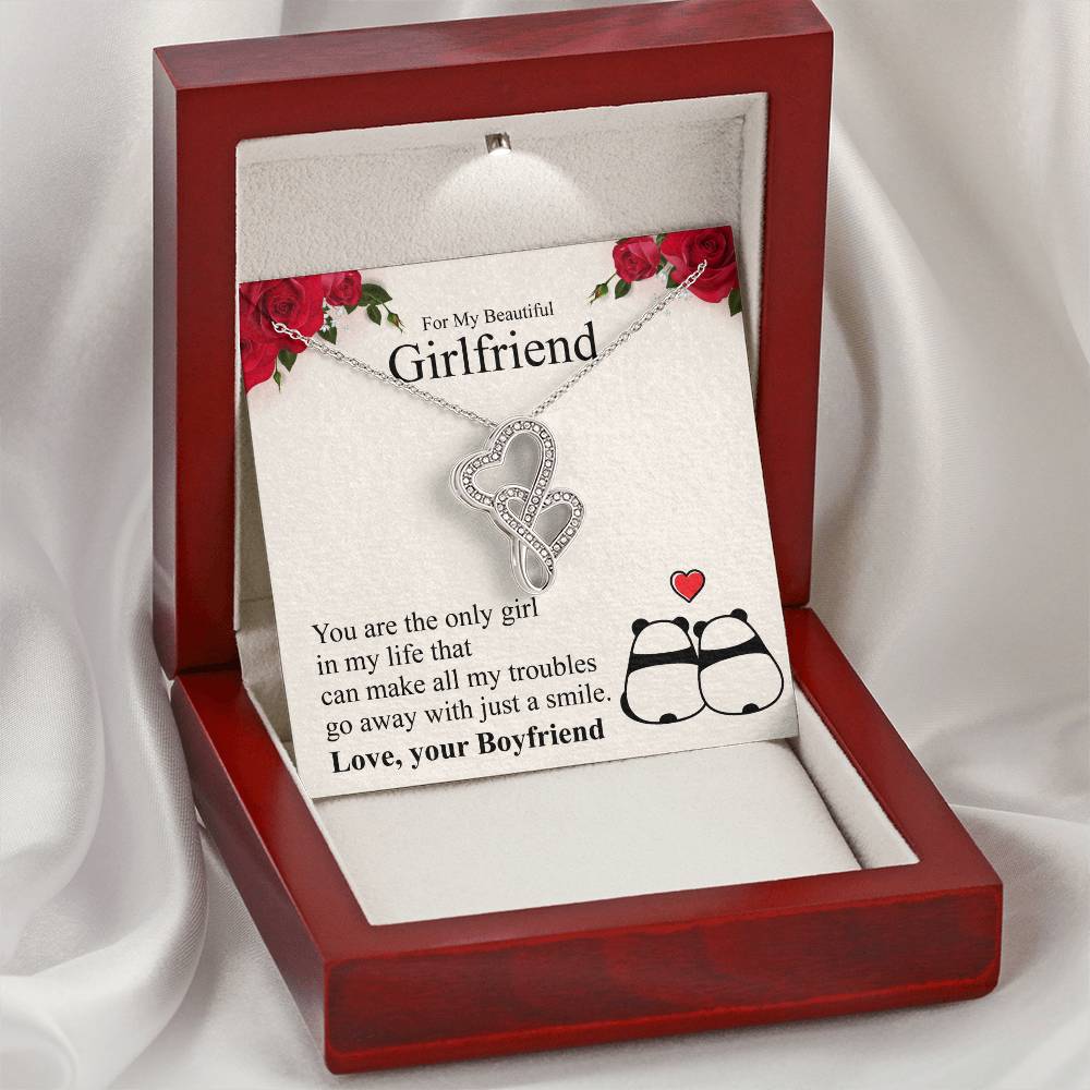 Valentines Gifts For Girlfriend Necklace Valentine's Day Gift For Her💖 Double Hearts Necklace