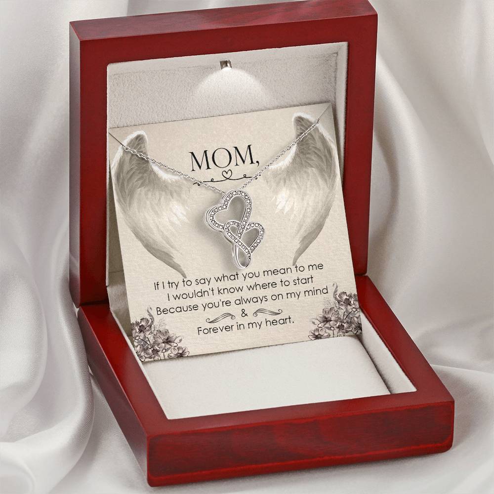 Mom Forever In My Heart - Double Hearts Necklace