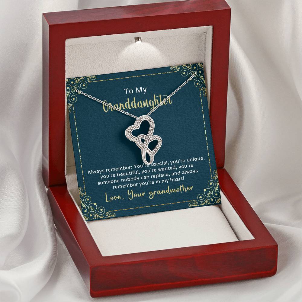 To My Granddaughter Always Remember You're Special Double Hearts Necklace