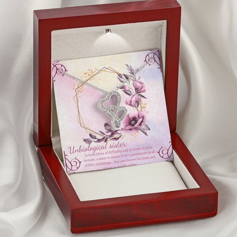 Long Distance Quotes Friends Forever Unbiological Sister Best Friend Gift Jewelry Double Hearts Necklace
