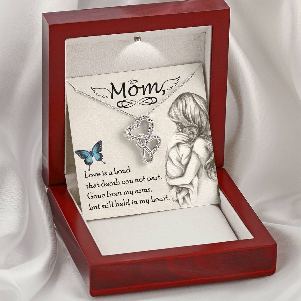 Mom Gone From My Arms - Double Hearts Necklace